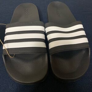 Black and White Slide Sandals